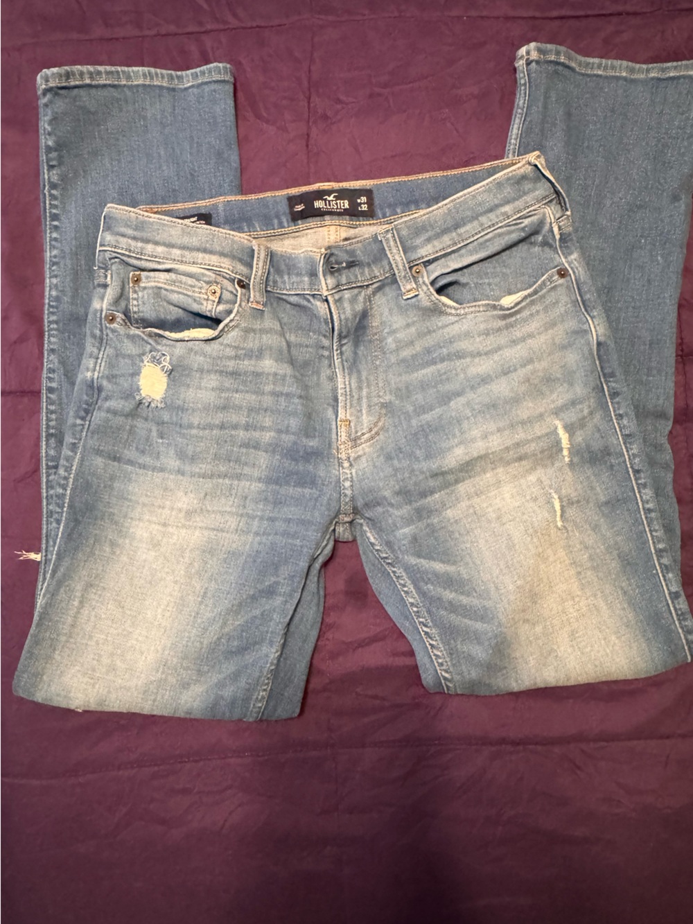 Hollister Blue Light Wash Straight Jeans